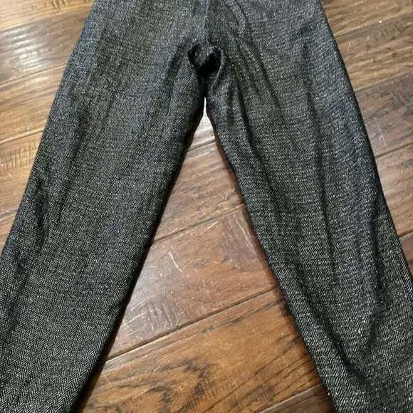 Liz Claiborne Emma Black Metallic Weave Ankle Pants Size 6 Midrise - Picture 2 of 6